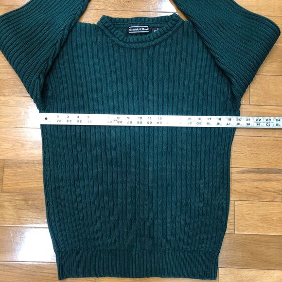 Preswick & Moore Mens Hunter Green Ribbed Knit 100% Cotton Sweater Size M - Picture 5 of 6